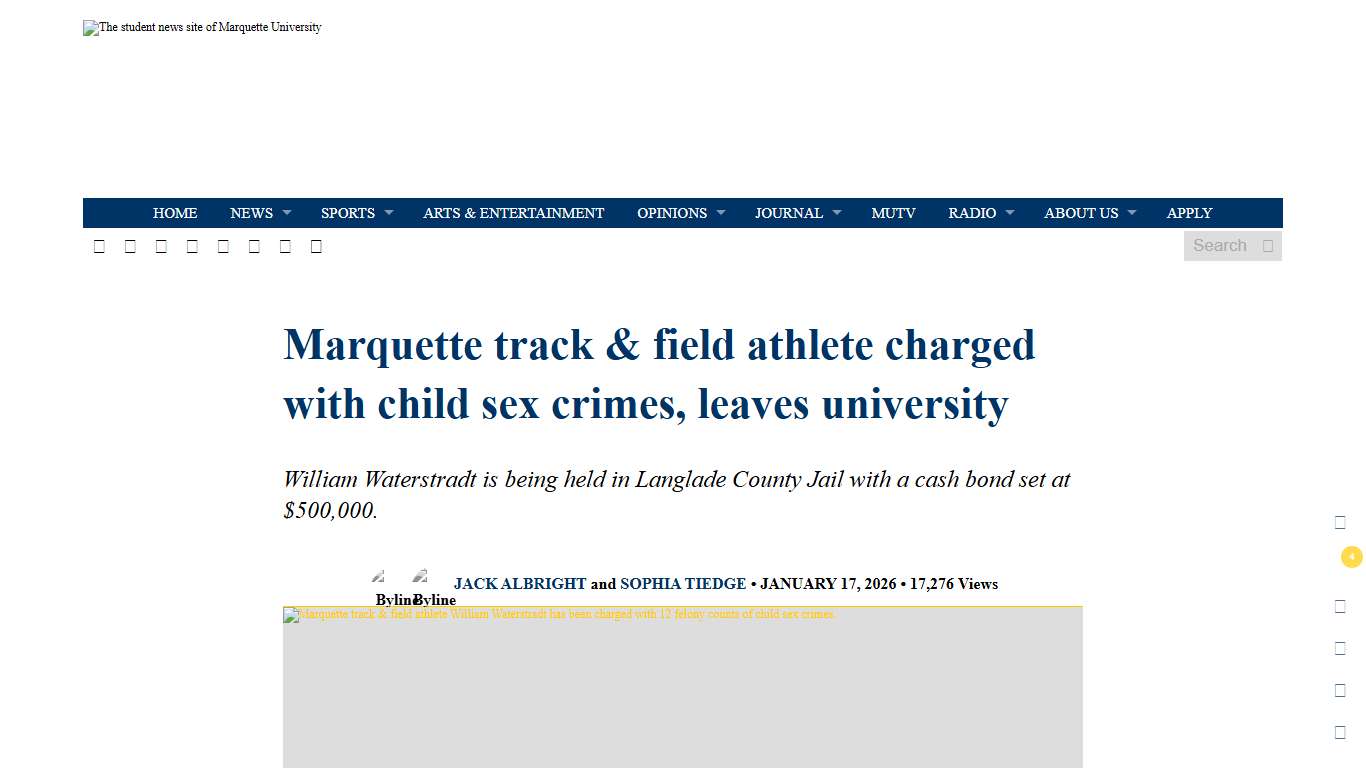 Marquette track & field athlete charged with child sex crimes, leaves university – Marquette Wire